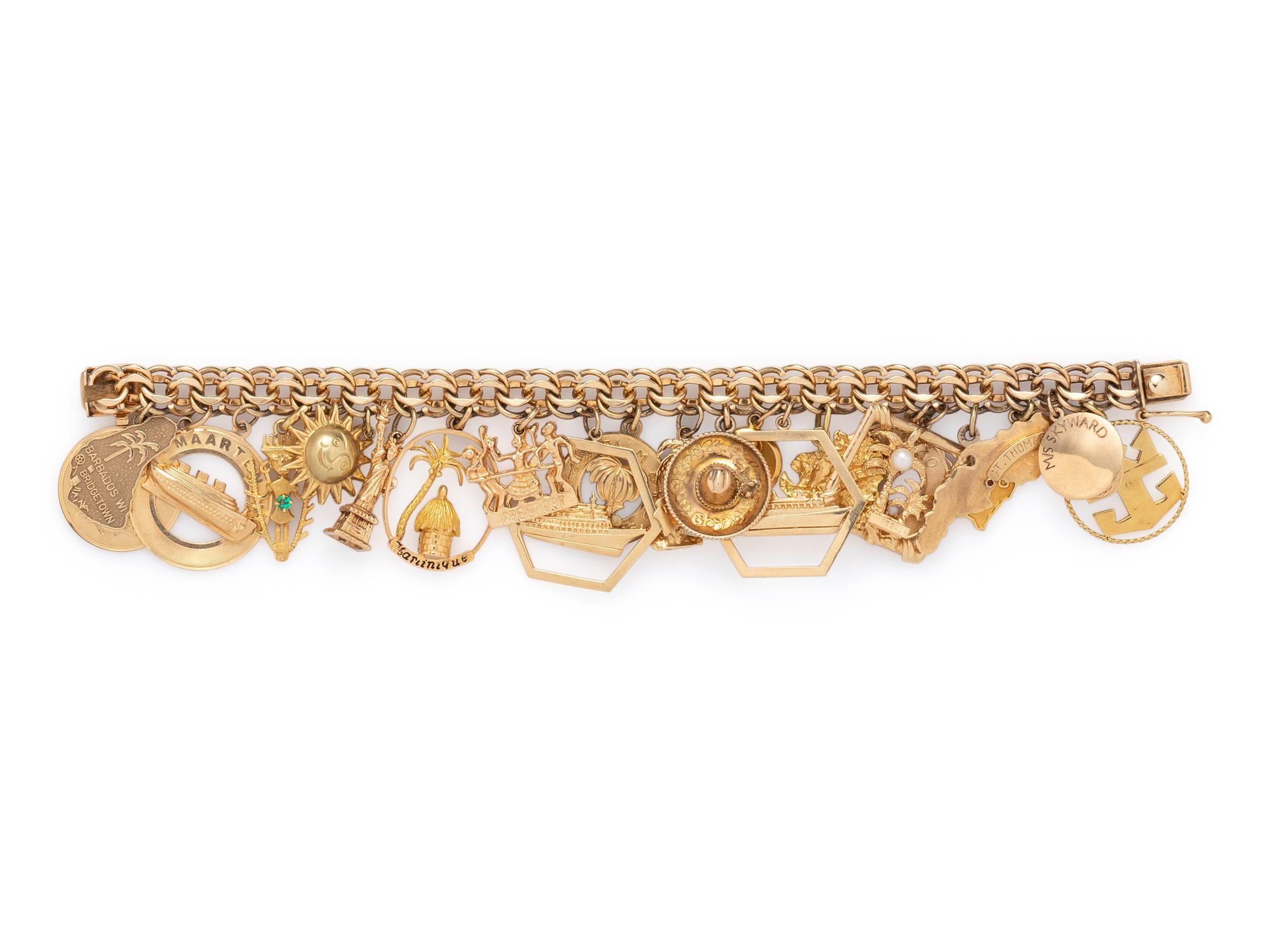 YELLOW GOLD CHARM BRACELET