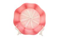 A Tiffany Blue Favrile Glass Bowl, A Lundberg Studios Vase and A Pink and Colorless Glass Bowl