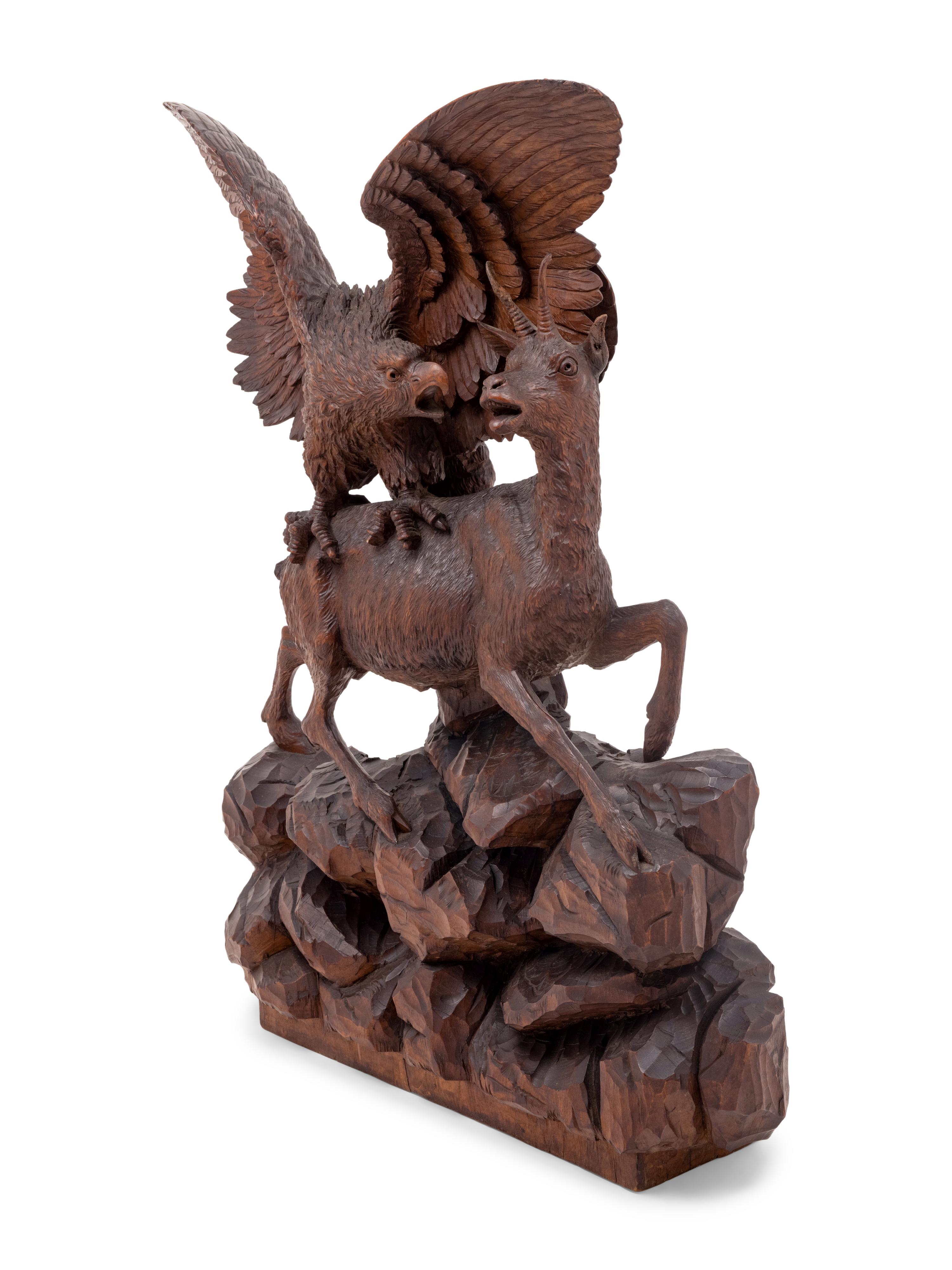 A Black Forest Carved Figural Group Attributed to Johann Georg Schwanthaler (German, 1740-1810)