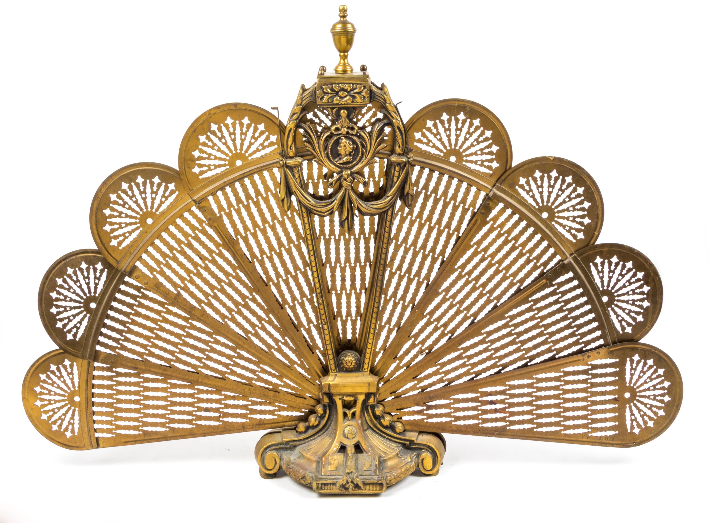 A Victorian Fan Form Fire Screen Height 27 inches. — 19TH CENTURY