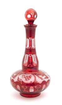 A Bohemian Cut to Clear Decanter Height 14 1/4 inches. — SECOND HALF 20TH CENTURY