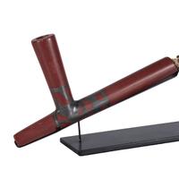 Sioux Quilled Pipe Stem, with Lead Inlaid Catlinite Bowl