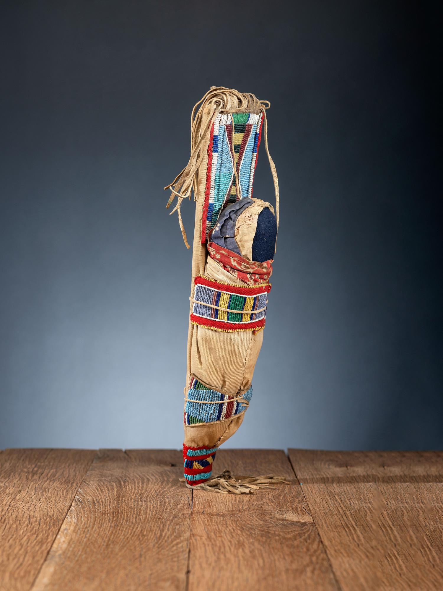 Apsáalooke [Crow] Beaded Hide Toy Cradle