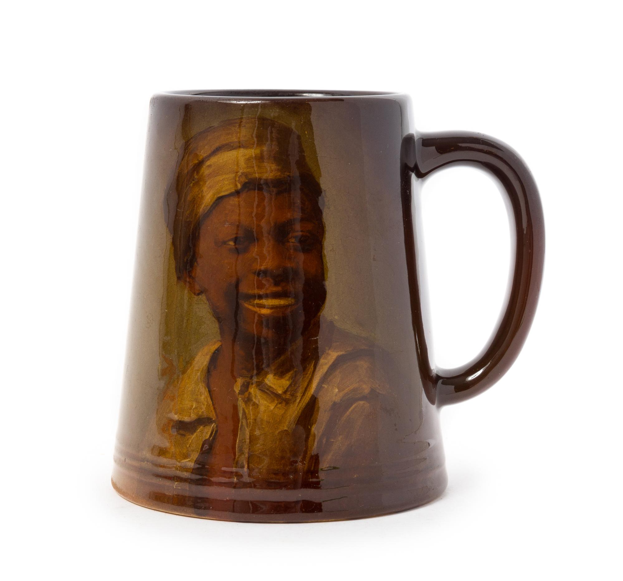 A Rookwood Pottery Portrait Mug Height 4 3/4 inches. — EDITH FENTON, 1901