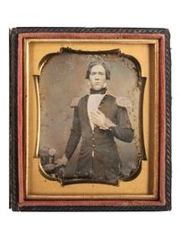 [MILITARIA]. A group of 2 daguerreotypes of militiamen, comprising: