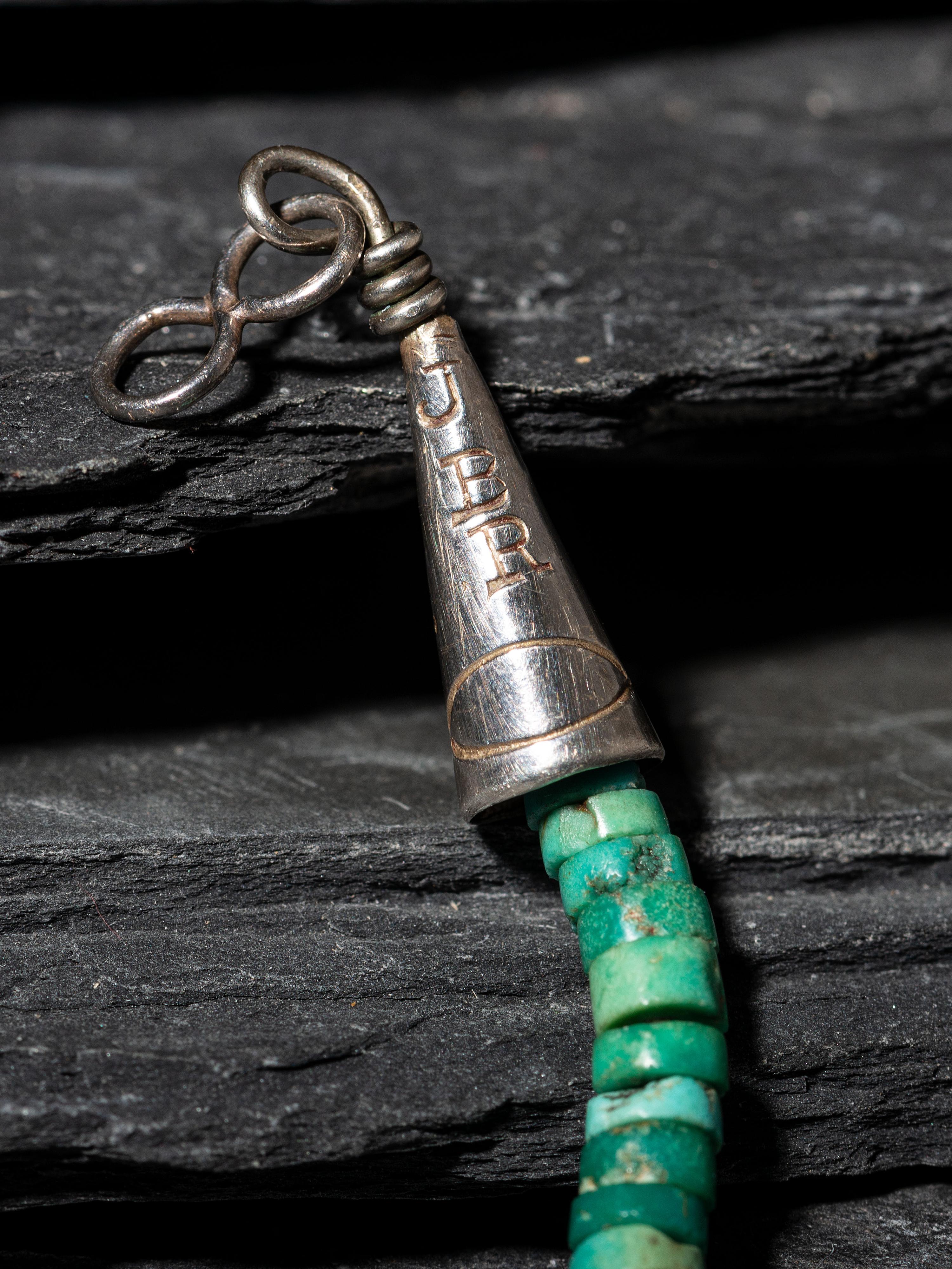 Single-strand Natural Smokey Valley Turquoise Nugget Necklace