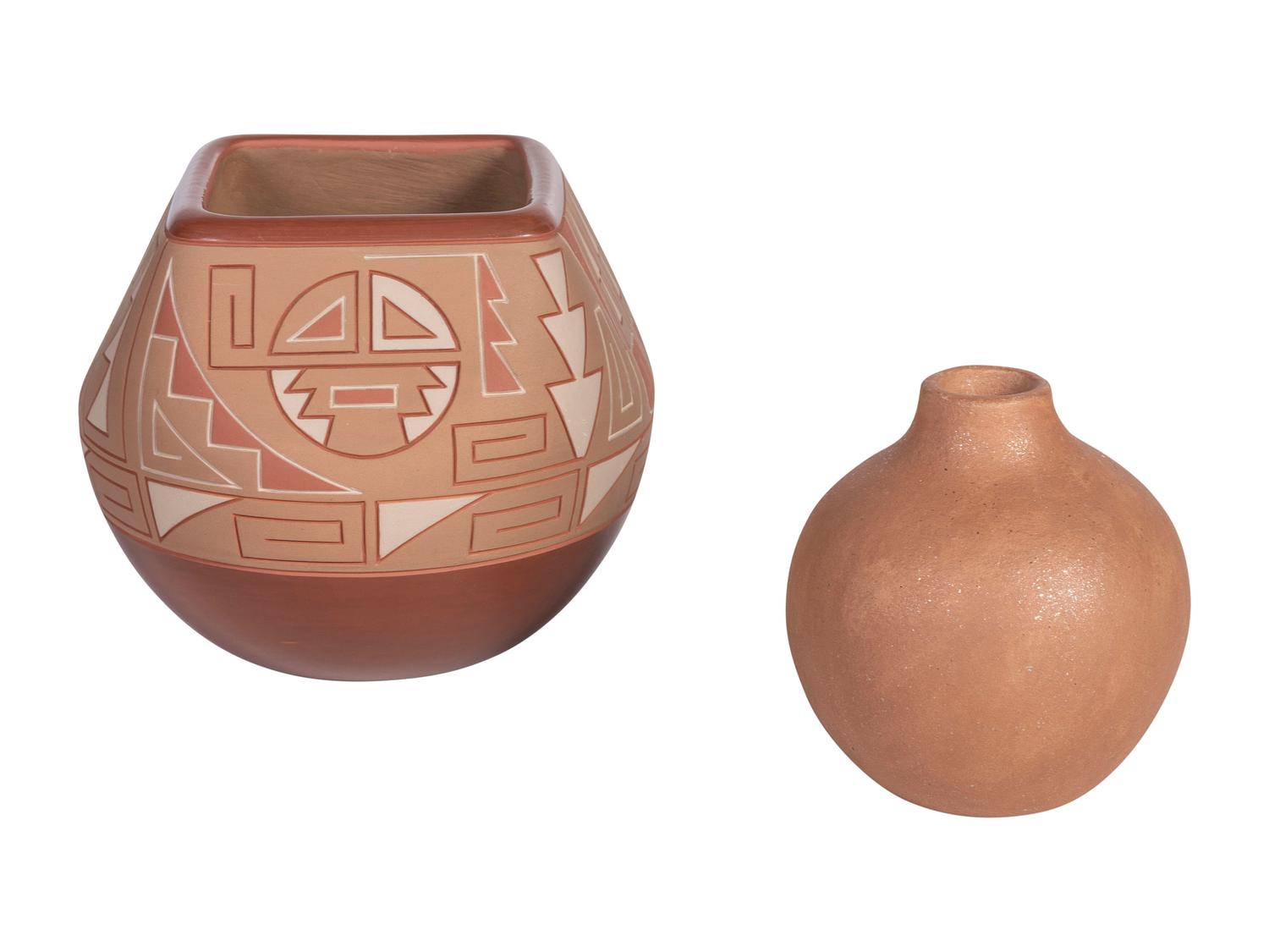 Santa Clara and San Ildefonso Pottery Jars