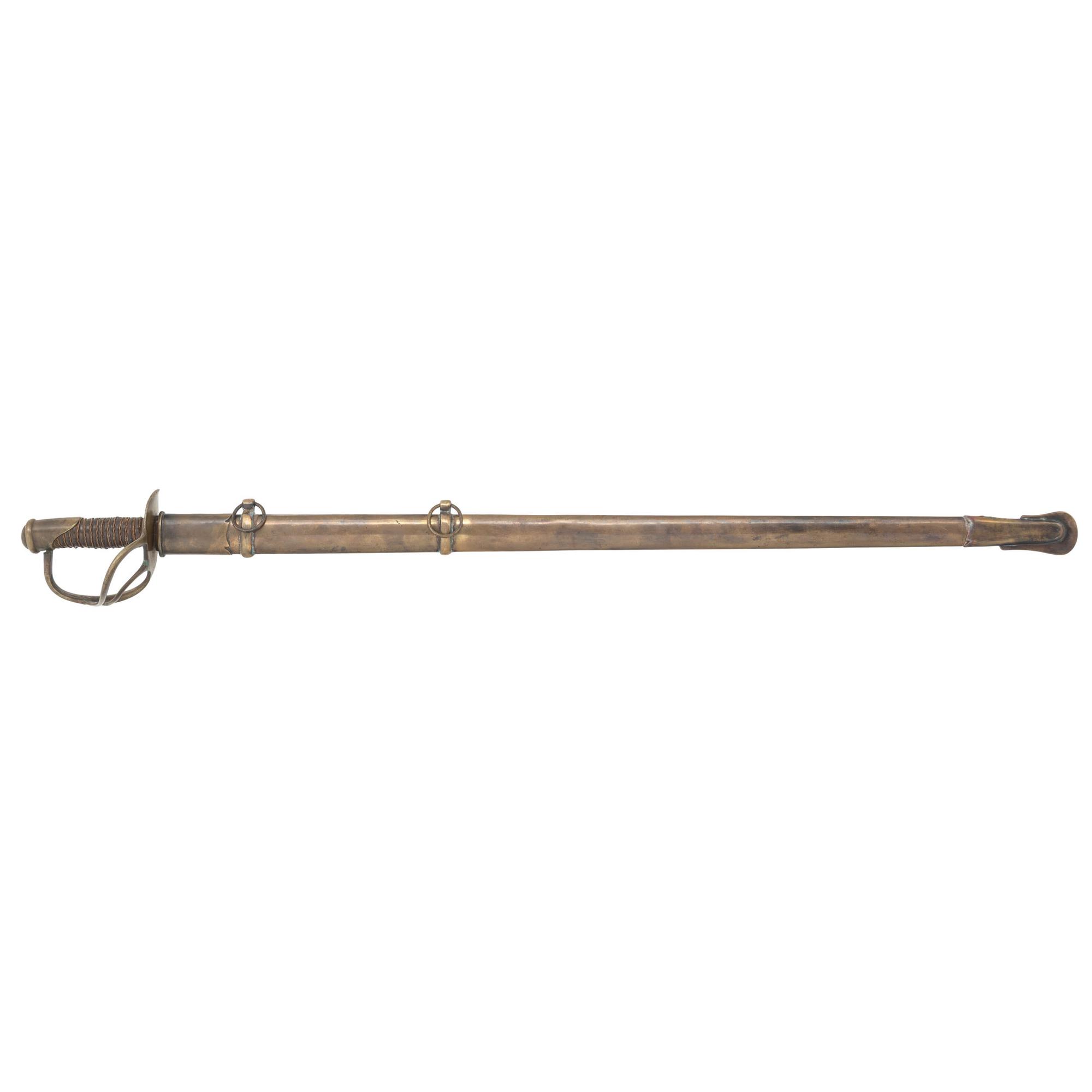 Memphis Novelty Works Straight Blade Cavalry Saber with Brass Scabbard