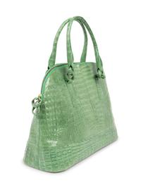 Nancy Gonzalez Green Crocodile Zip Top Bag, 2000-10s