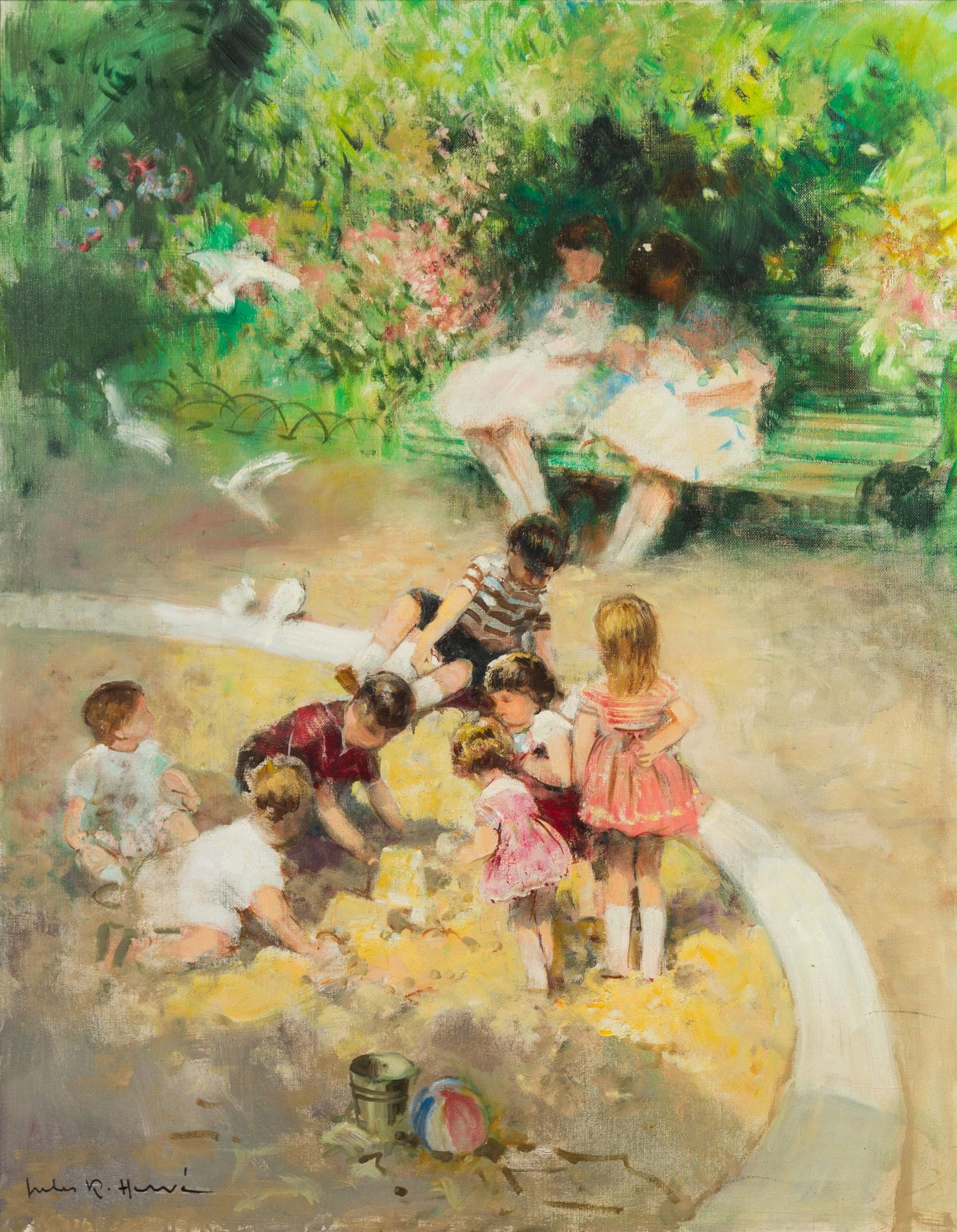 Jules Rene Herve, (French, 1887-1981), Children in Garden