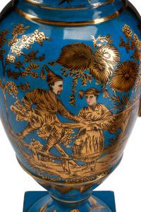 A Pair of Continental Porcelain Chinoiserie Vases