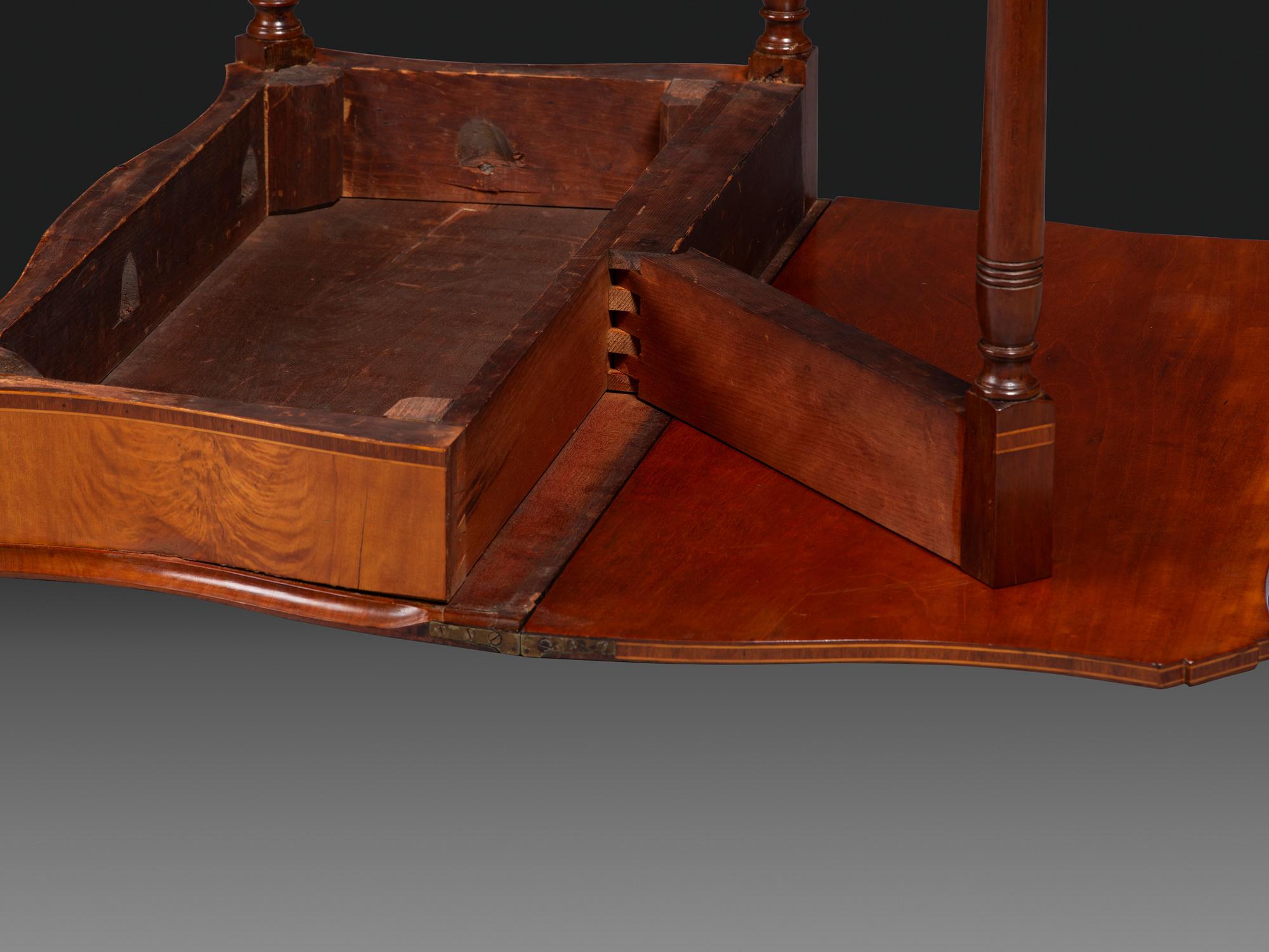 A Federal Birch Veneered and Inlaid Mahogany Game Table