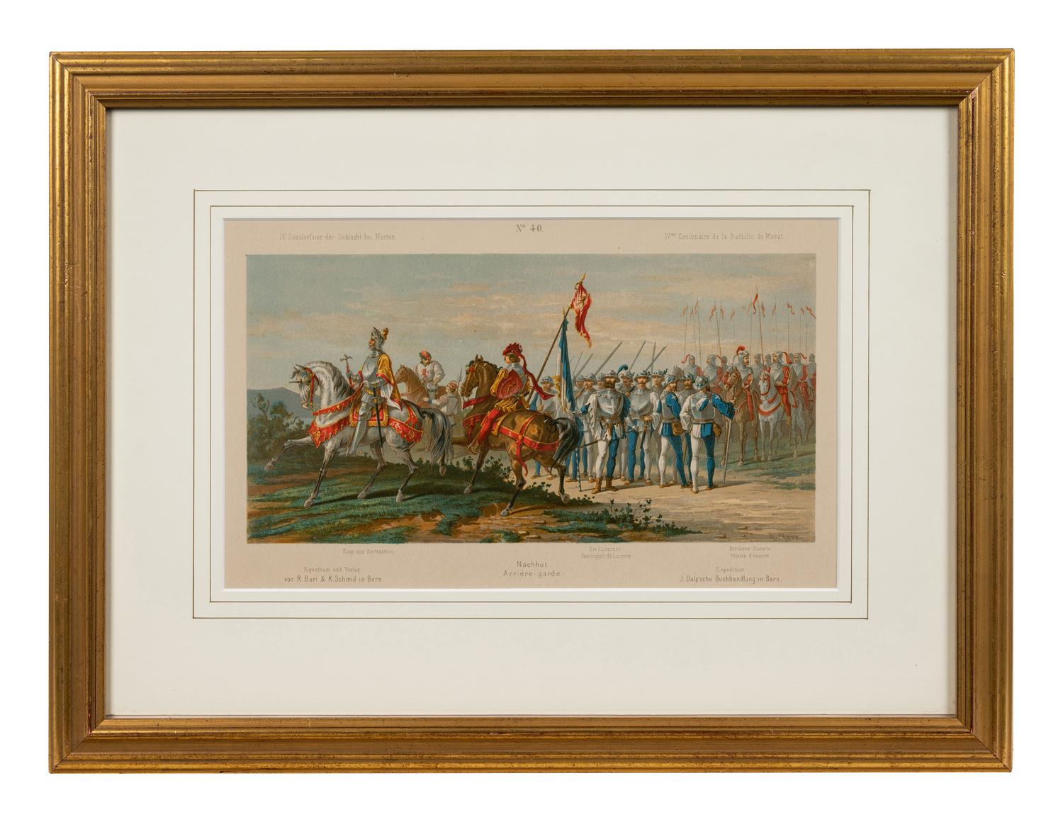 A Collection of Fifteen Engravings with Hand-Coloring of Architectural and Military Scenes
