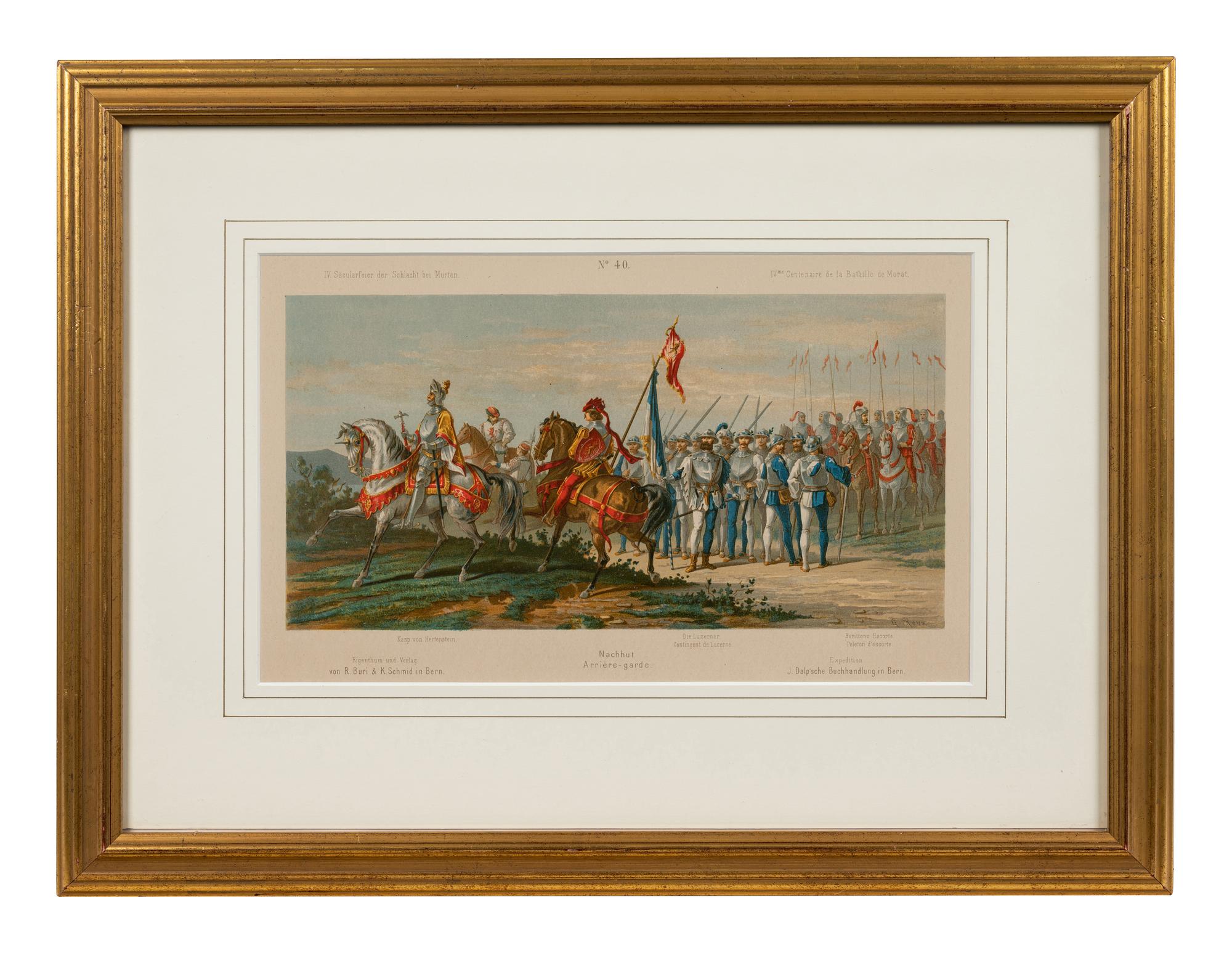 A Collection of Fifteen Engravings with Hand-Coloring of Architectural and Military Scenes