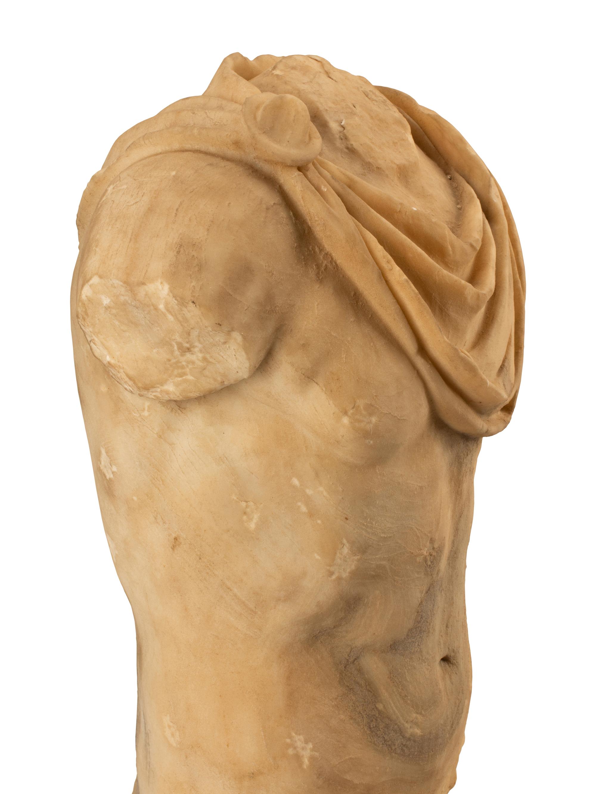 An Italian Carved Marble Male Torso