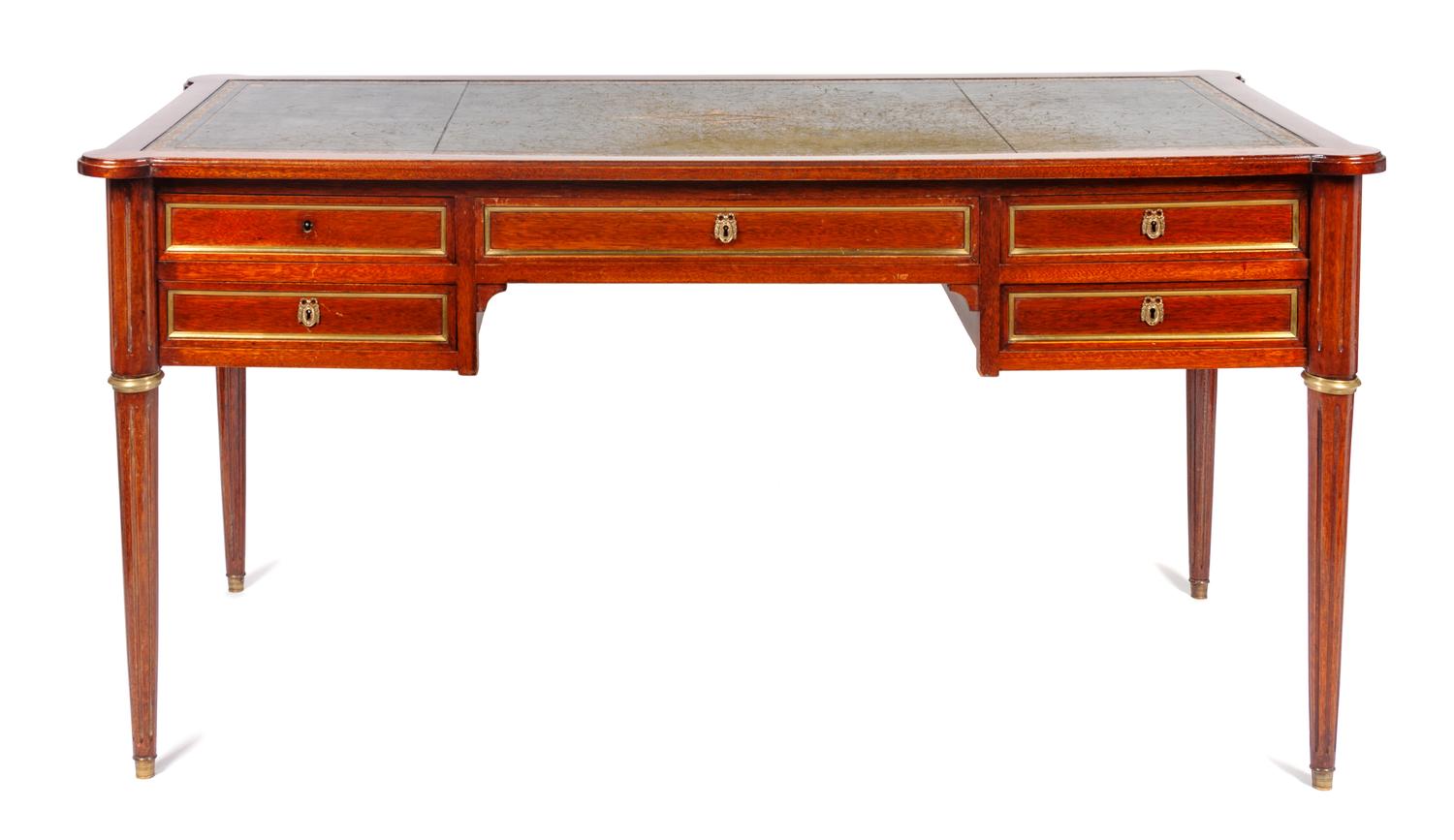 A Directoire Style Mahogany Bureau Plat Height 30 x width 58 x depth 31 inches. — 19TH/20TH CENTURY