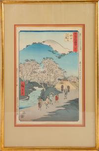 Three Japanese Woodblock Prints Each: 13 1/4 x 9 inches. — 19TH CENTURY
