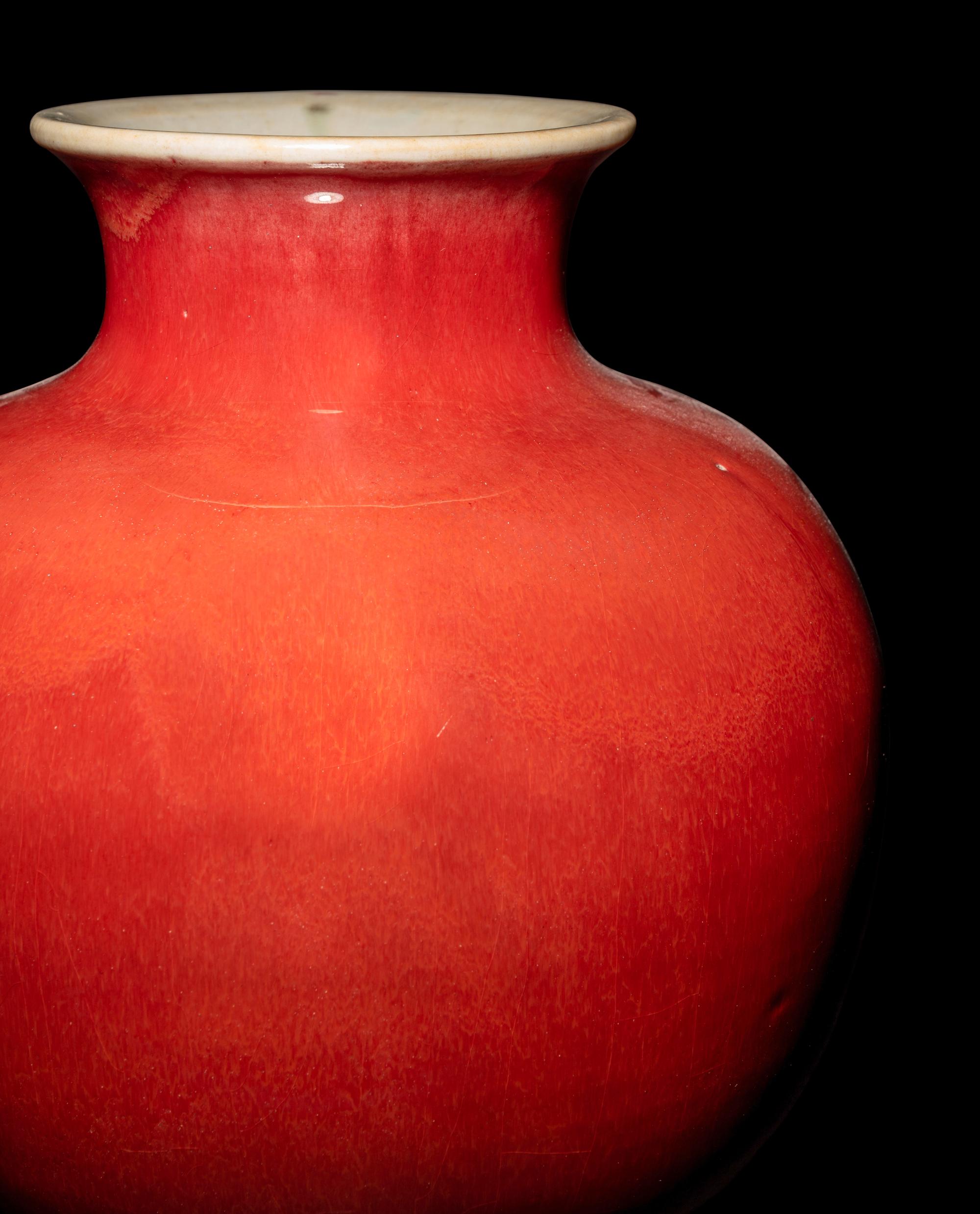 A Sang-de-Boeuf Glazed Porcelain Vase