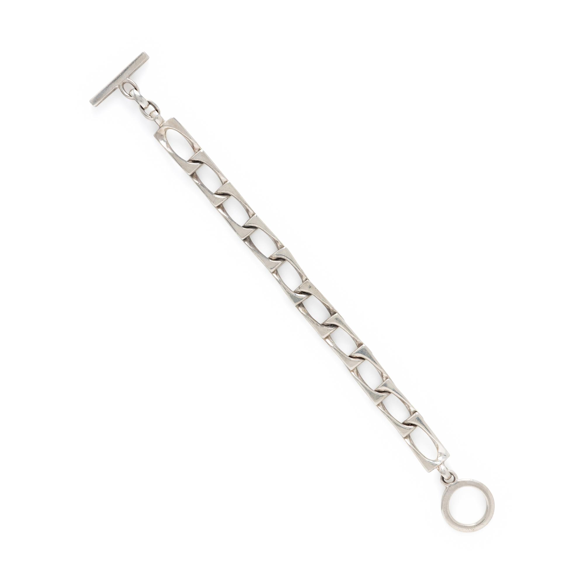 GUCCI, STERLING SILVER LINK BRACELET