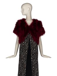 Bob Mackie Beaded Leopard Print Dress & Feather Jackets
