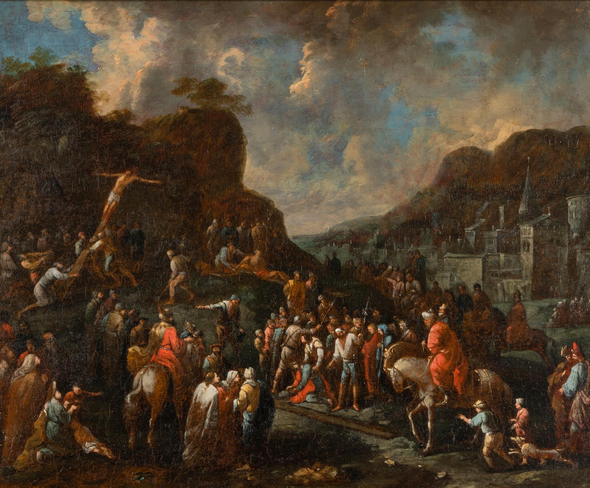 Northern Netherlands, Late 17th/Early 18th Century — Christ on the Way to Calvary with Fortified City in the Distance