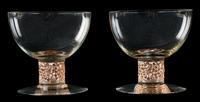 A Set of Seven Lalique Molded and Frosted Goblets Height 4 inches. — 20TH CENTURY
