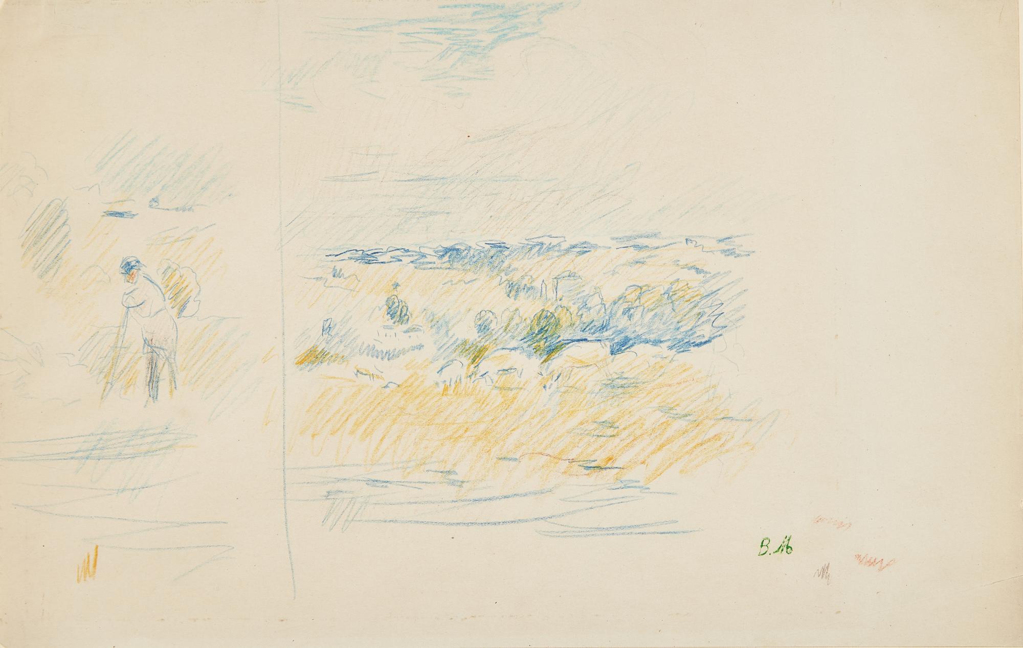 Berthe Morisot (French, 1841-1895) — Le Berger et ses Moutons (Vie de Ferme)