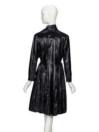 Valentino, Glossy Black Leather Dress