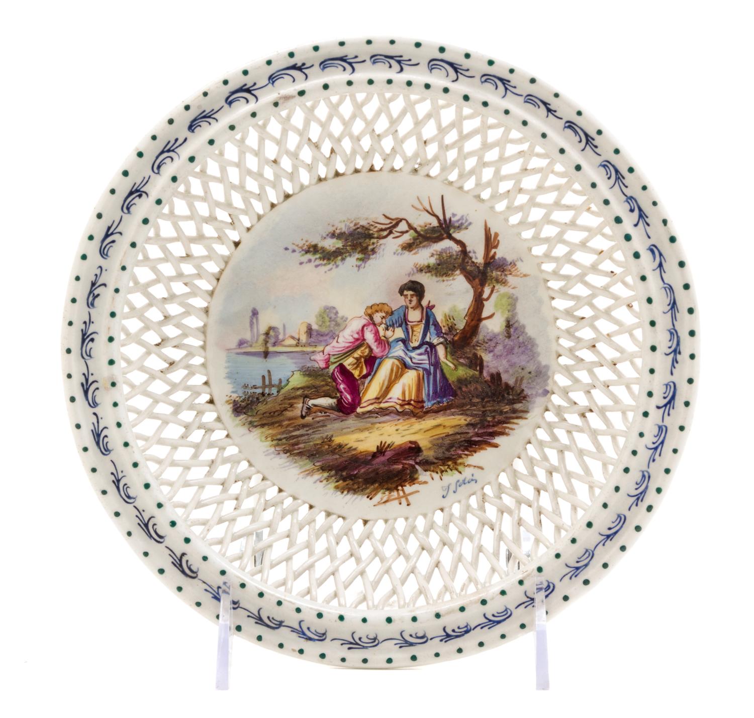 A French Ceramic Reticulated Bowl Diameter 8 1/2 inches. — 19TH CENTURY