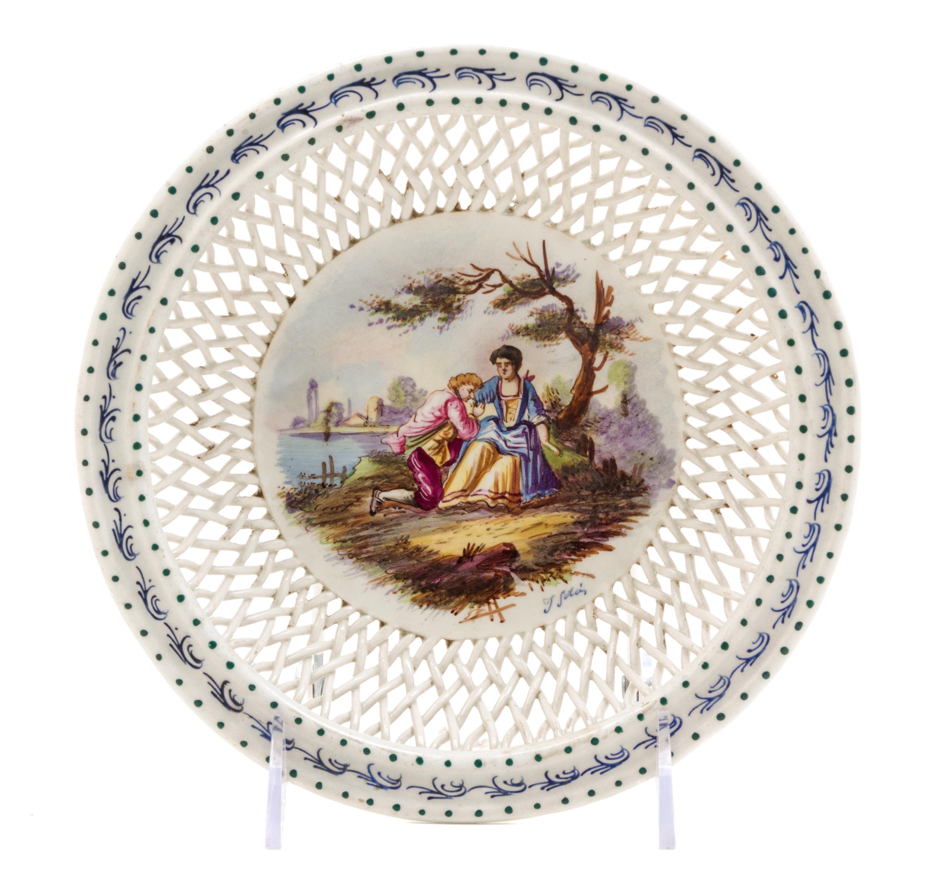 A French Ceramic Reticulated Bowl Diameter 8 1/2 inches. — 19TH CENTURY