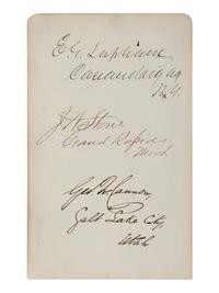 [AUTOGRAPHS]. Signatures of 19th-century American military and political figures.