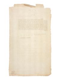 [PICKERING, Timothy (1745-1829)] -- [HIGGINSON, Stephen (1743-1828)]. Document signed in type "Timothy Pickering" reporting to the US Congress on monies appropriated for naval equipment, 20 January 1796.
