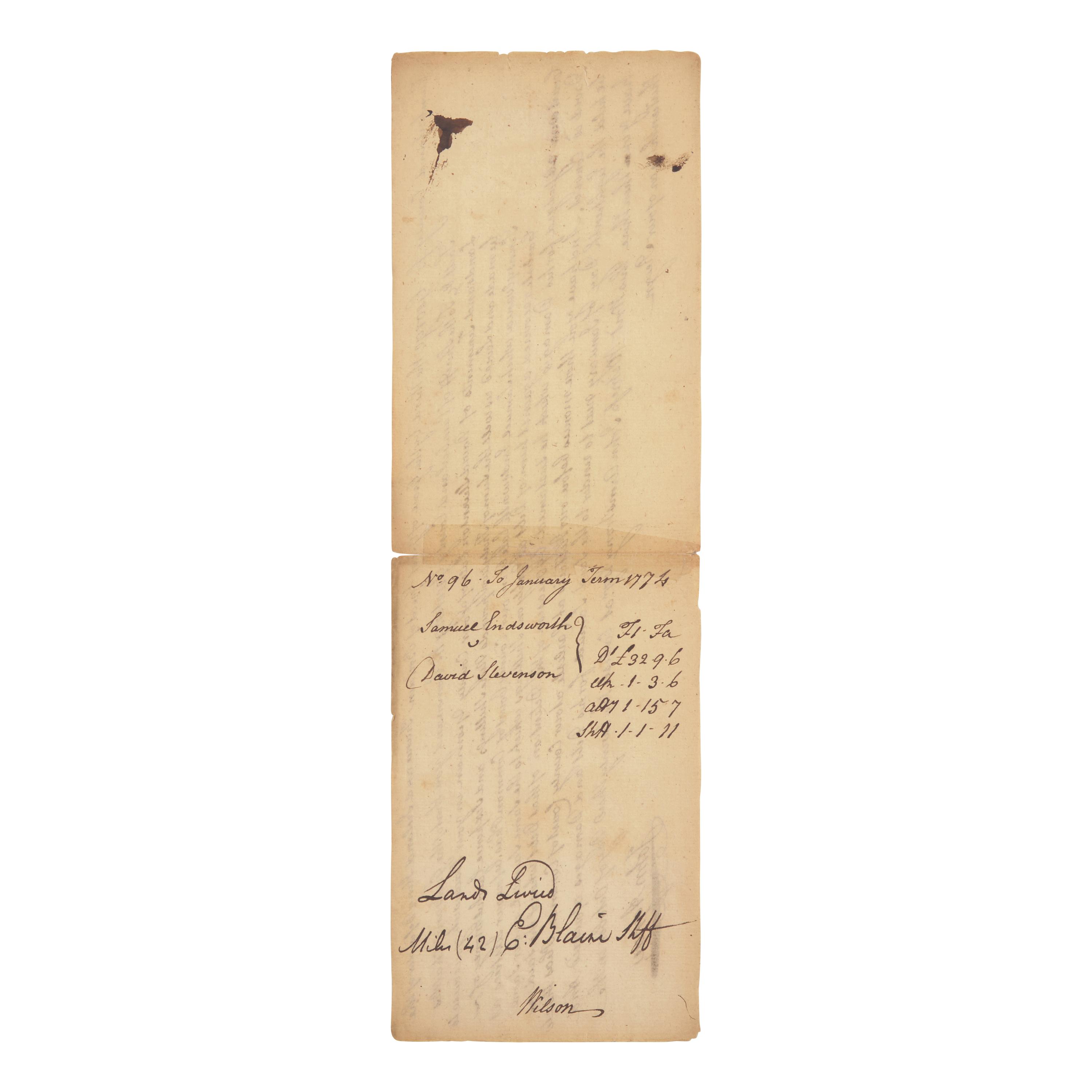 [Declaration of Independence] Wilson, James. Manuscript Document, signed