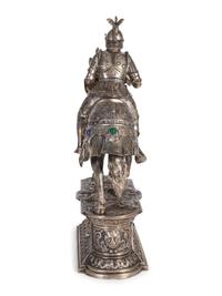 A Continental Silver Knight on Horseback