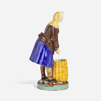 A Wedgwood Majolica Figure of a Scottish Fishwife UK, 1870s