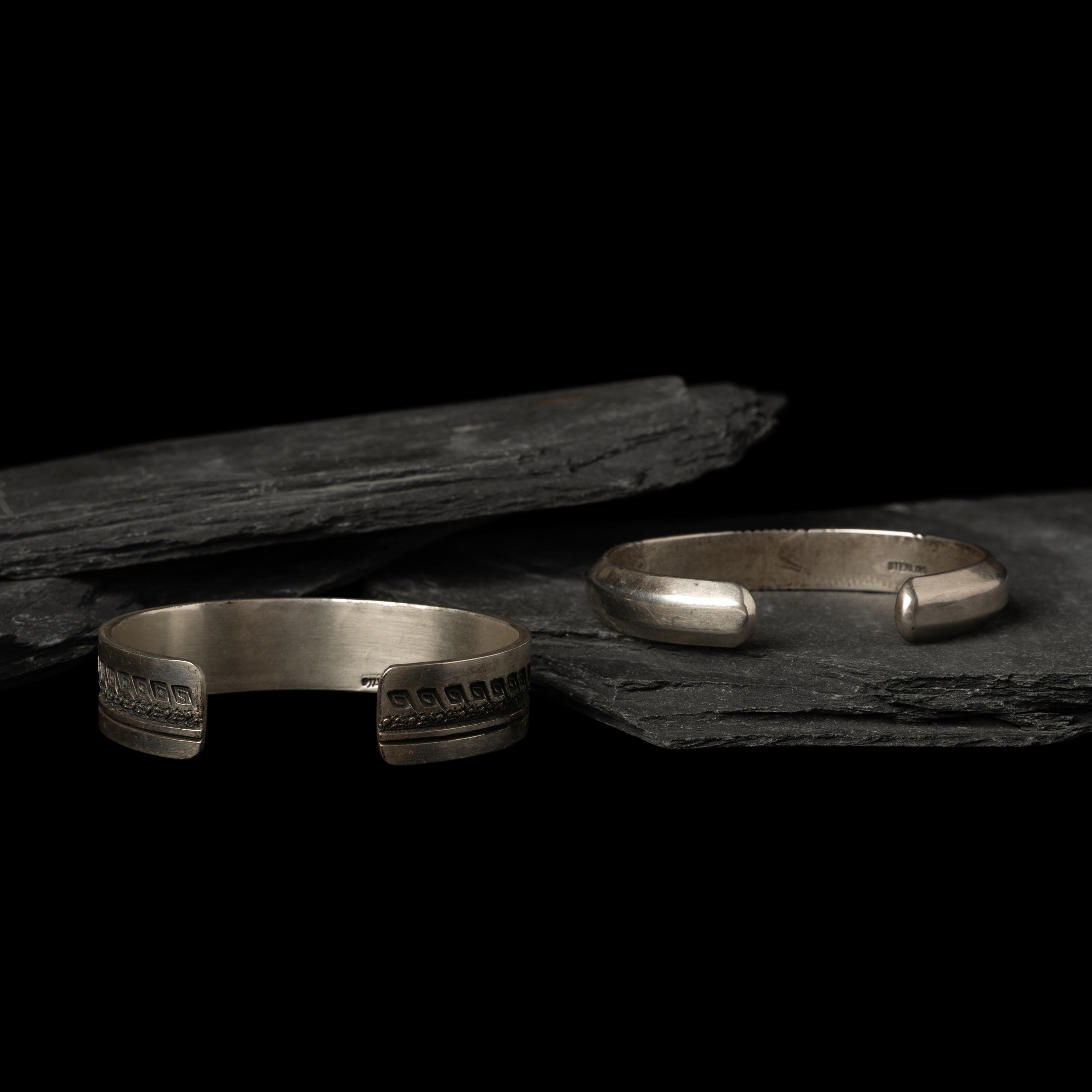 Pair of Navajo Silver Cuff Bracelets