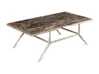 A Contemporary Gilt Metal and Marble Cocktail Table