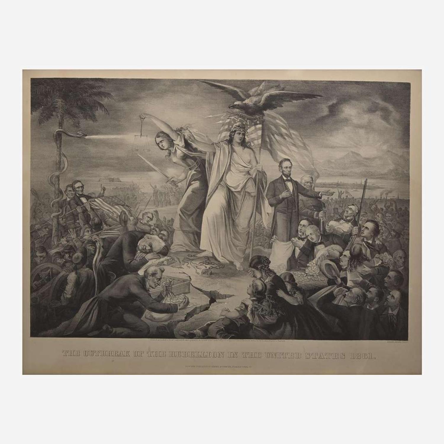 Christopher Kimmel (American, 1830-1872) The Outbreak of the Rebellion; together with a companion