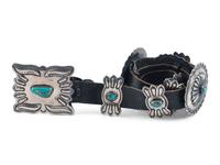 Navajo Sterling Silver and Morenci Turquoise Concha Belt