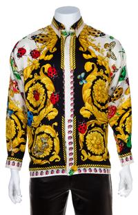 A Gianni Versace Silk Print Shirt, Size 46.
