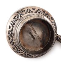 Heavily Stamped Sterling Silver Canteen, with a Morenci Turquoise Cabochon
