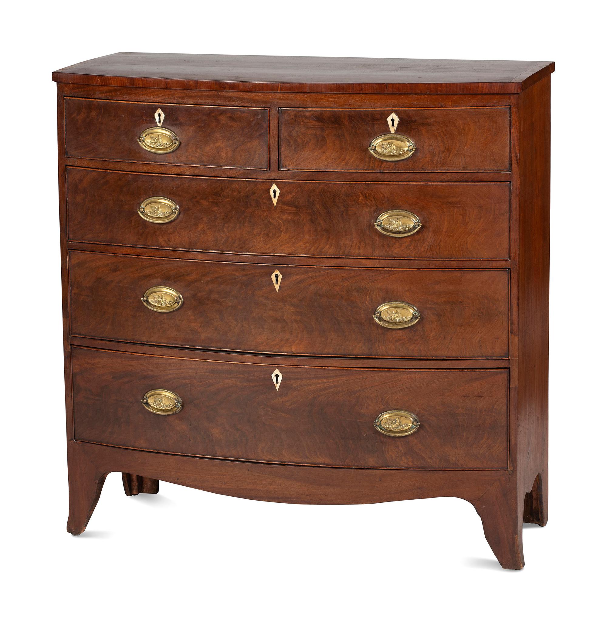 A George III Mahogany Bowfront Chest of Drawers