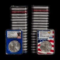 A Collection of Thirty-Seven NGC MS70 and MS69 Silver Eagle $1 Coins