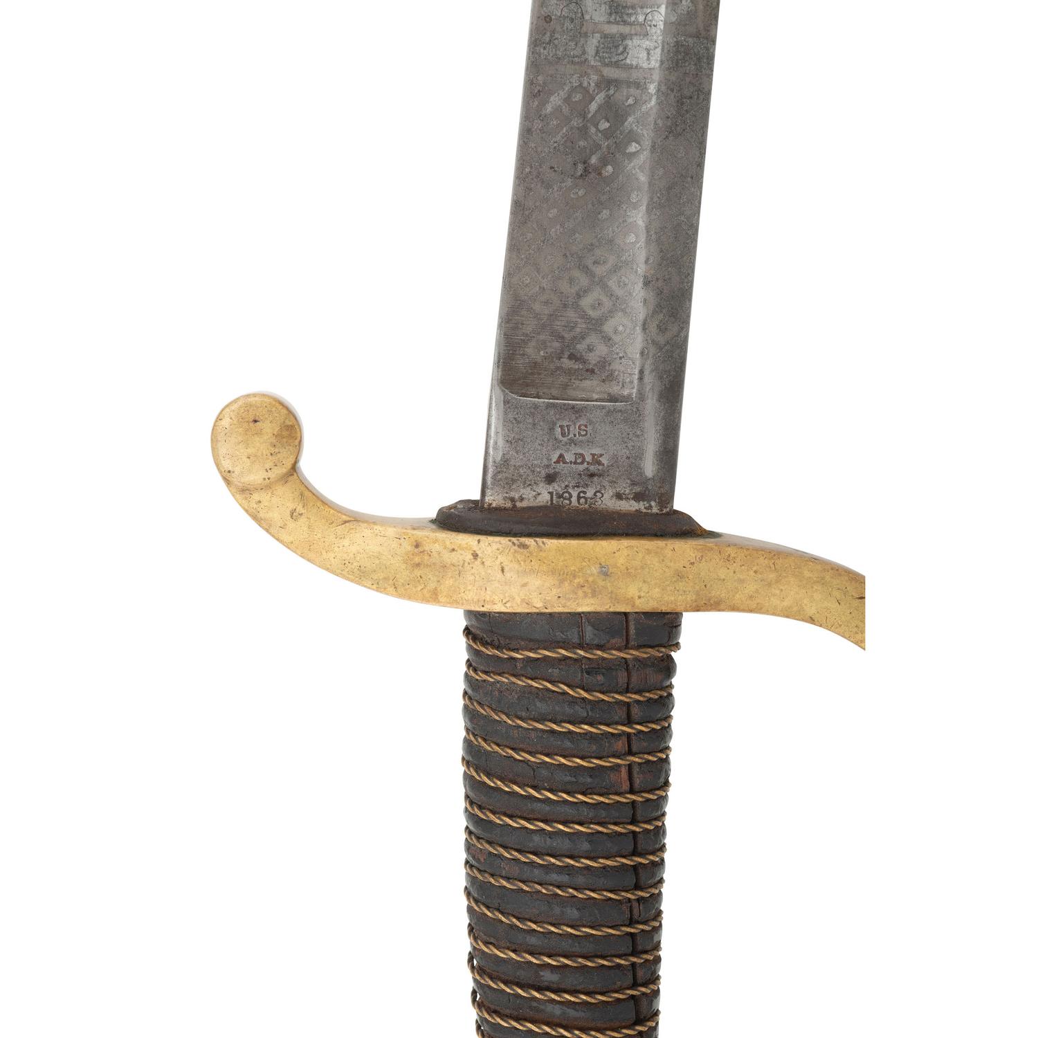 Ames Model 1840 Light Artillery Saber With Modern Blade Etching to Col. Peter Porter - 8th NY Heavy Artillery - KIA at Cold Harbor