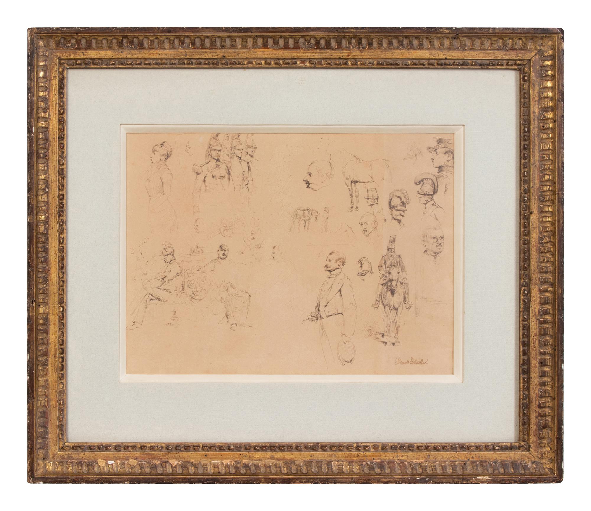 Sheet of Studies with Military Subjects