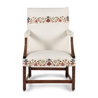 A George III Fret-Carved Mahogany Library Armchair
