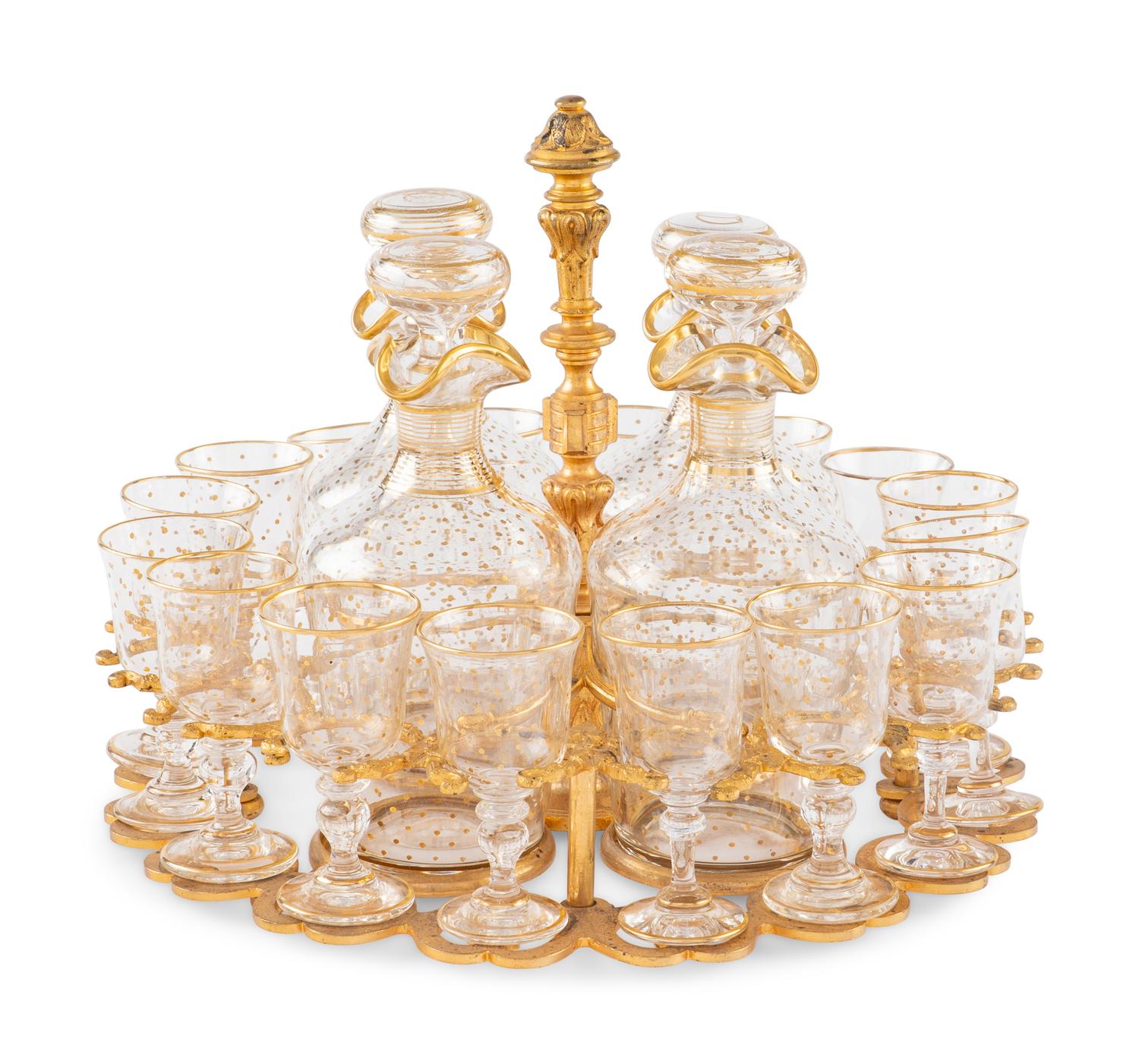 A Baccarat Gilt Bronze Mounted and Cut Glass Cave à Liqueur