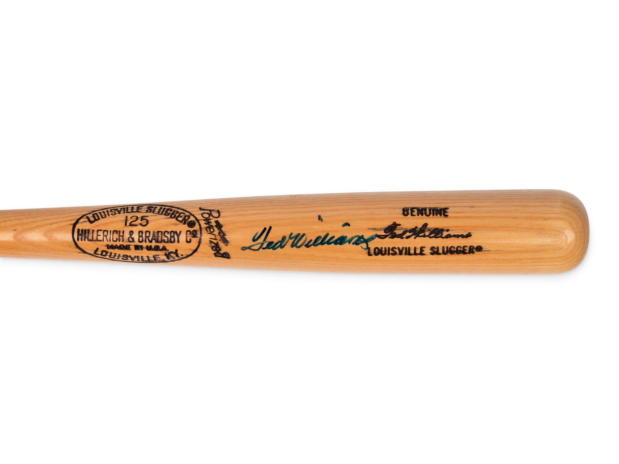A Ted Williams Single Signed Autograph Louisville Slugger Bat (Beckett Authentication Services)