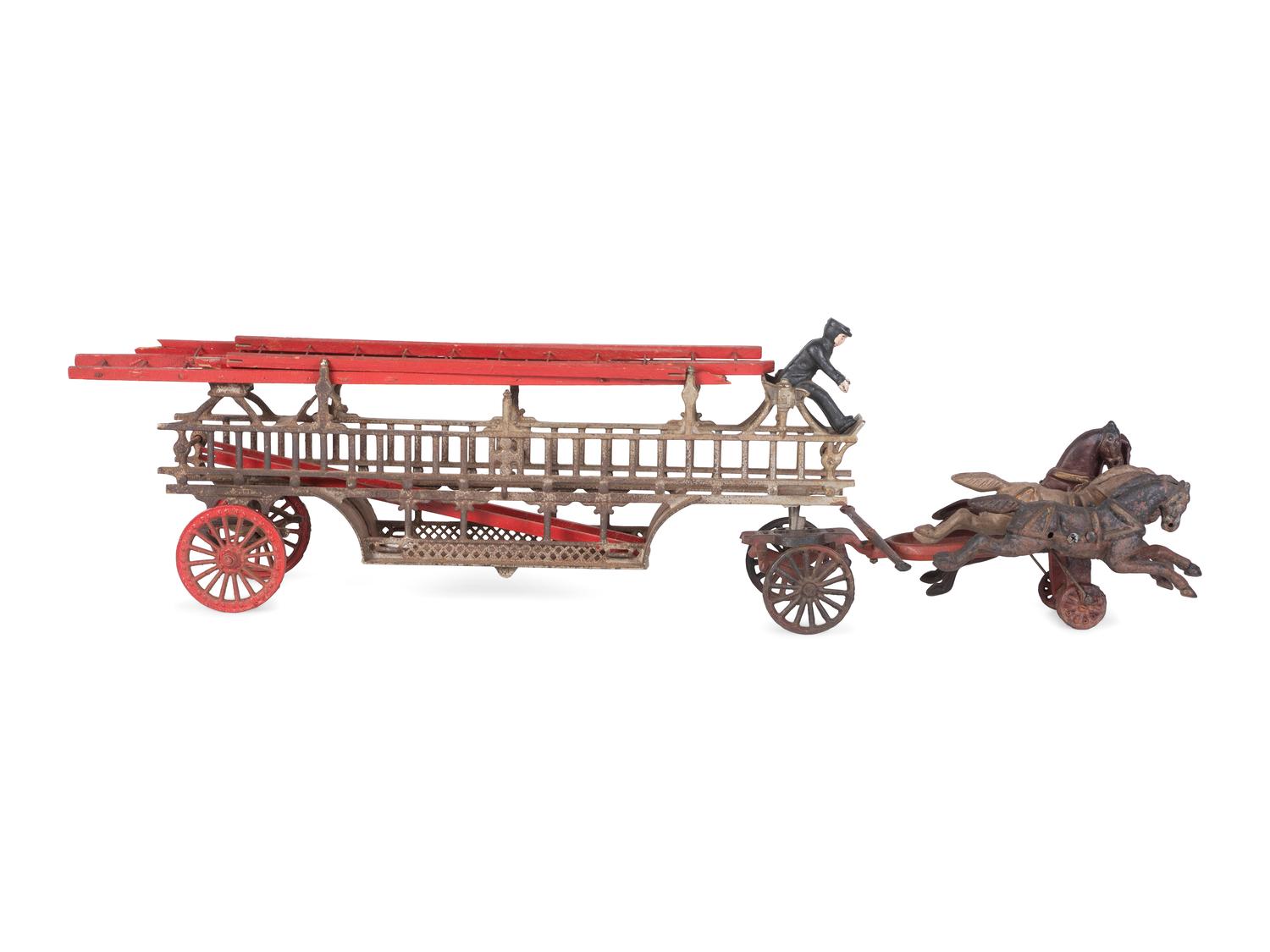 Two Cast Iron Fire Engine Toys
