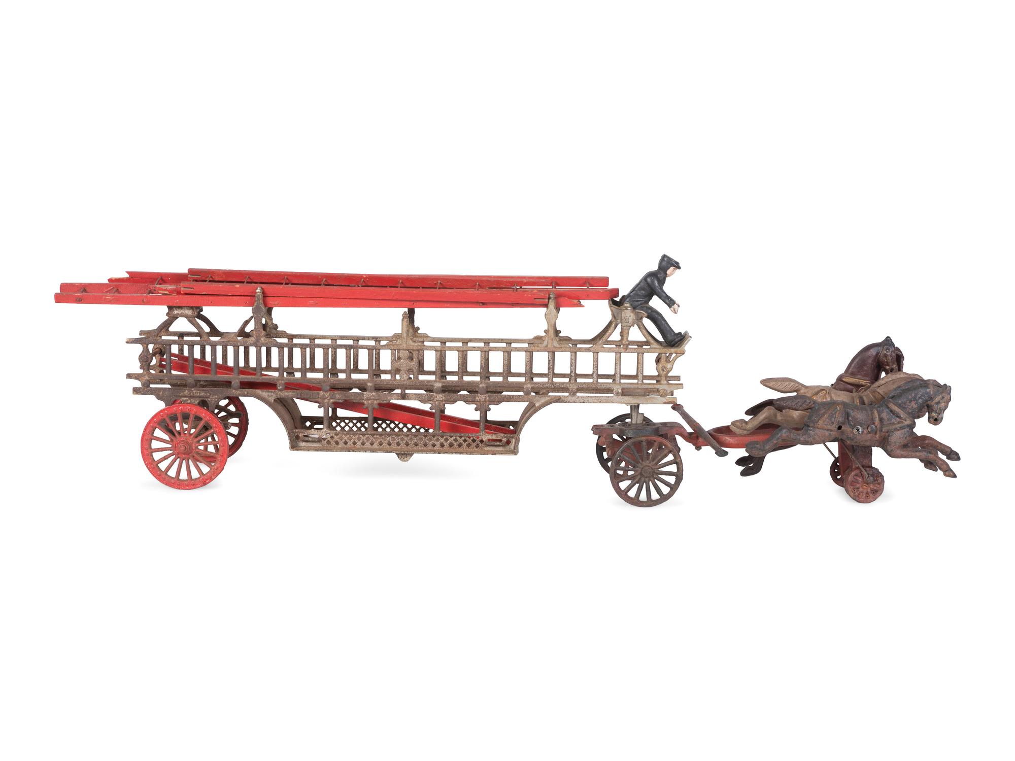 Two Cast Iron Fire Engine Toys